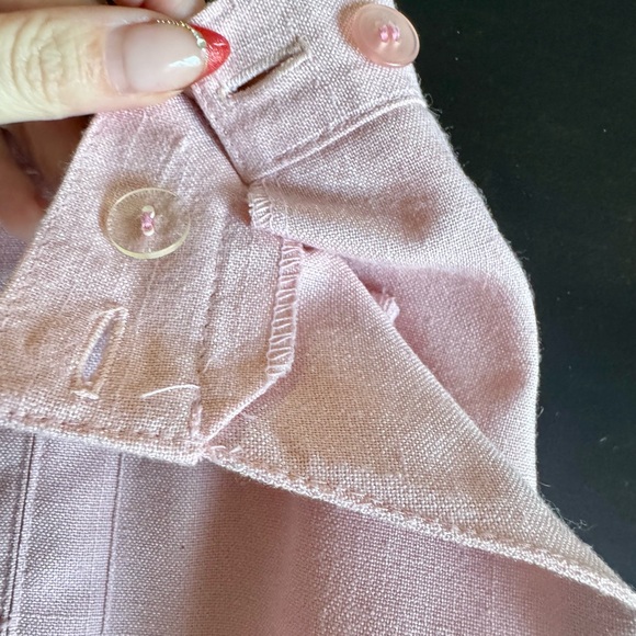 Vintage 70s Pink Linen Blazer and Skirt Set - Retro Power Suit  ILGWU Union Made - Picture 8 of 10